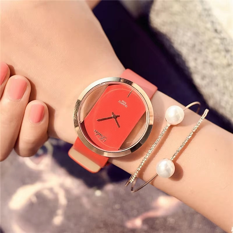 Famous Watch for Women Luxury Leather Skeleton Strap Watch Dress Watch Casual Quartz Watch Stainless Steel Watch Часы Женские